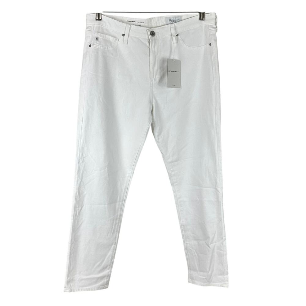 AG Adriano Goldschmied Prima Ankle Jeans Cigarette Leg White Women's Size 32 NWT